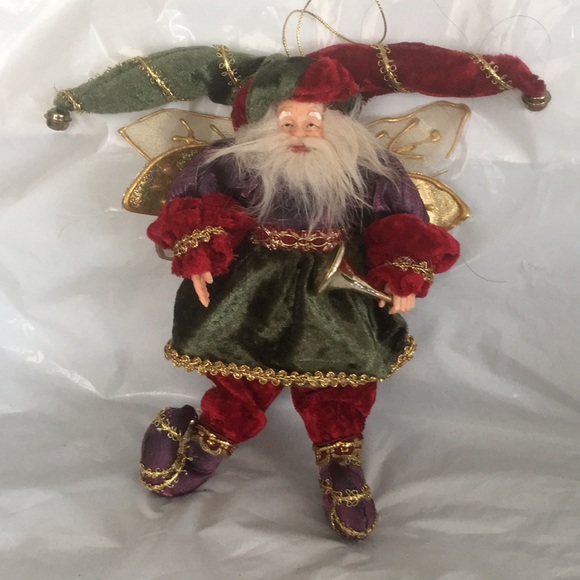 Handcrafted Santa Elf - Brocades, Velvet, & Trims - Picture 10 of 15